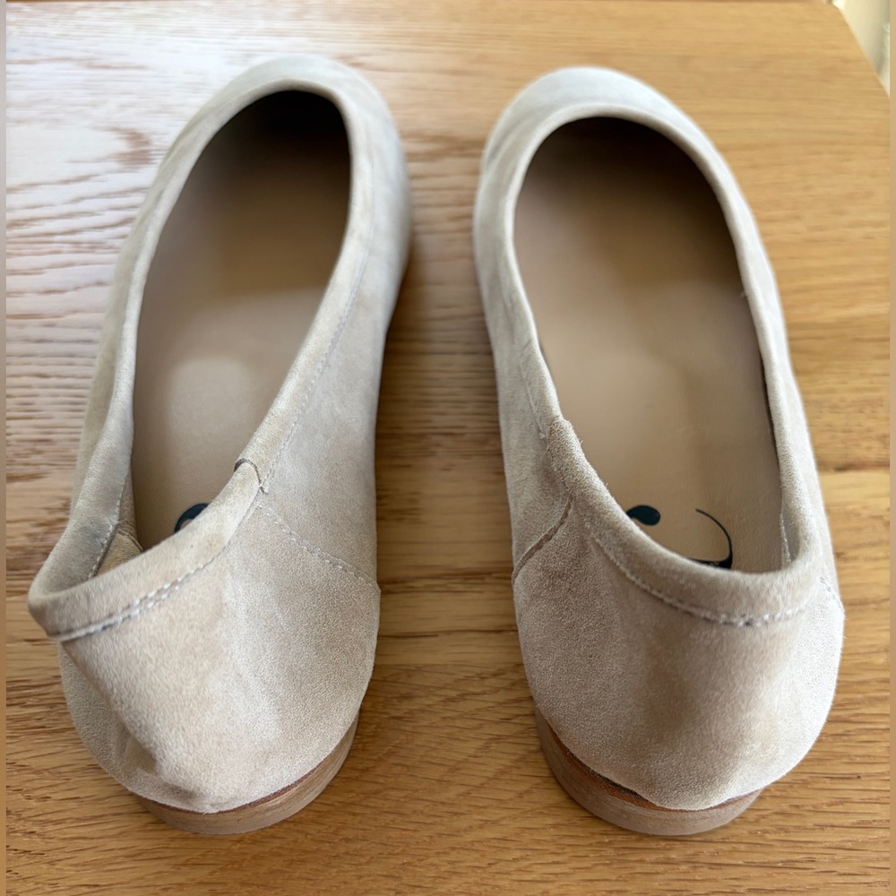 Suede Ballet Ballerina Flats Taupe Beige Sz 8 - Picture 8 of 8